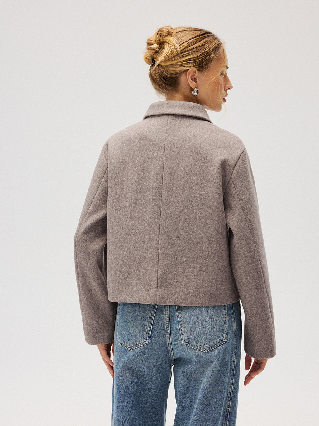 Wool Blend Collared Coat
