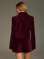 Velvet Button-Front Jacket