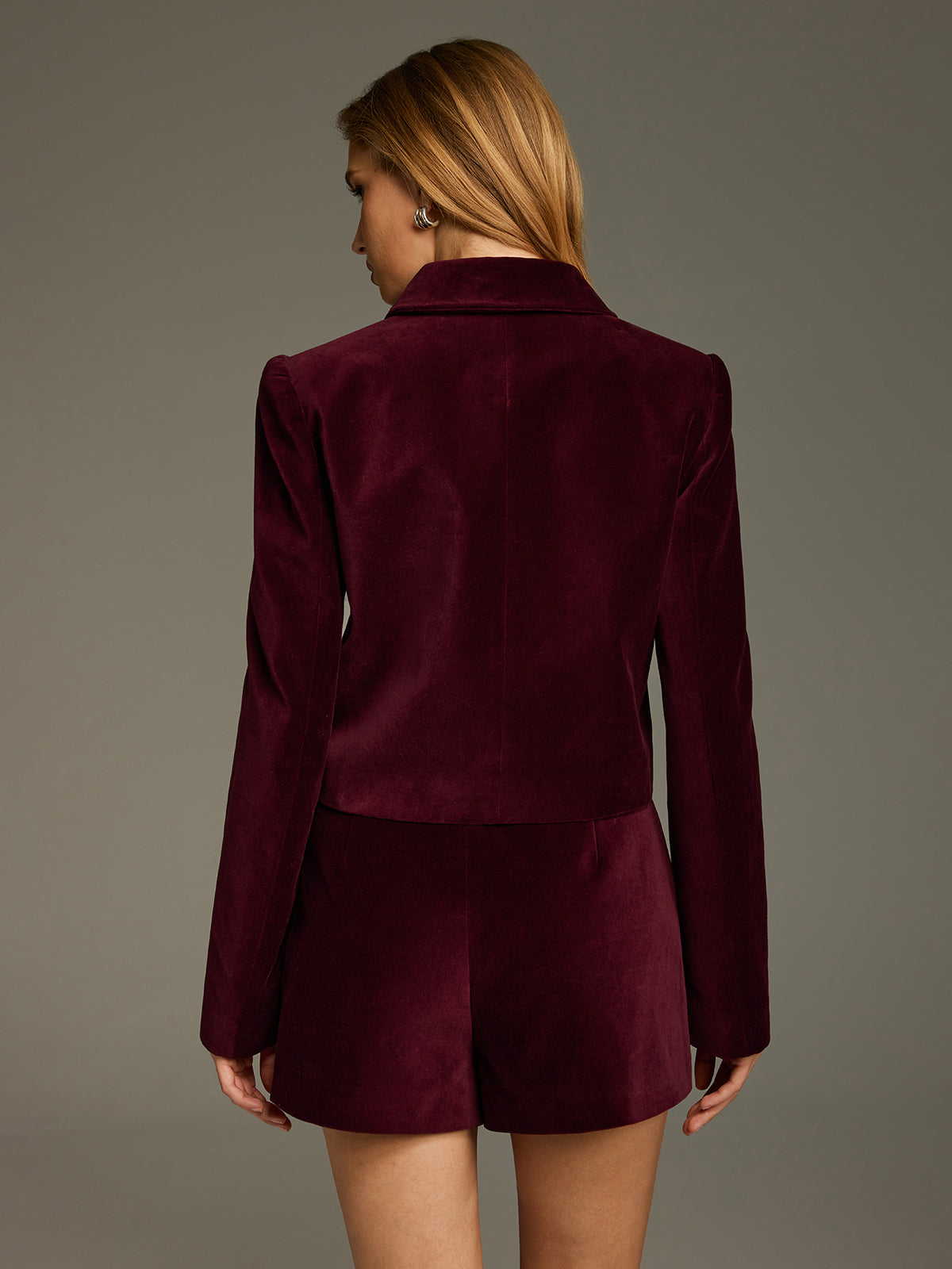 Velvet Button-Front Jacket