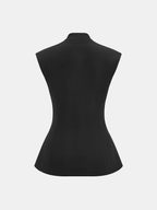 Notch Lapel Buckle Detail Blazer Vest