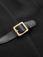 Notch Lapel Buckle Detail Blazer Vest