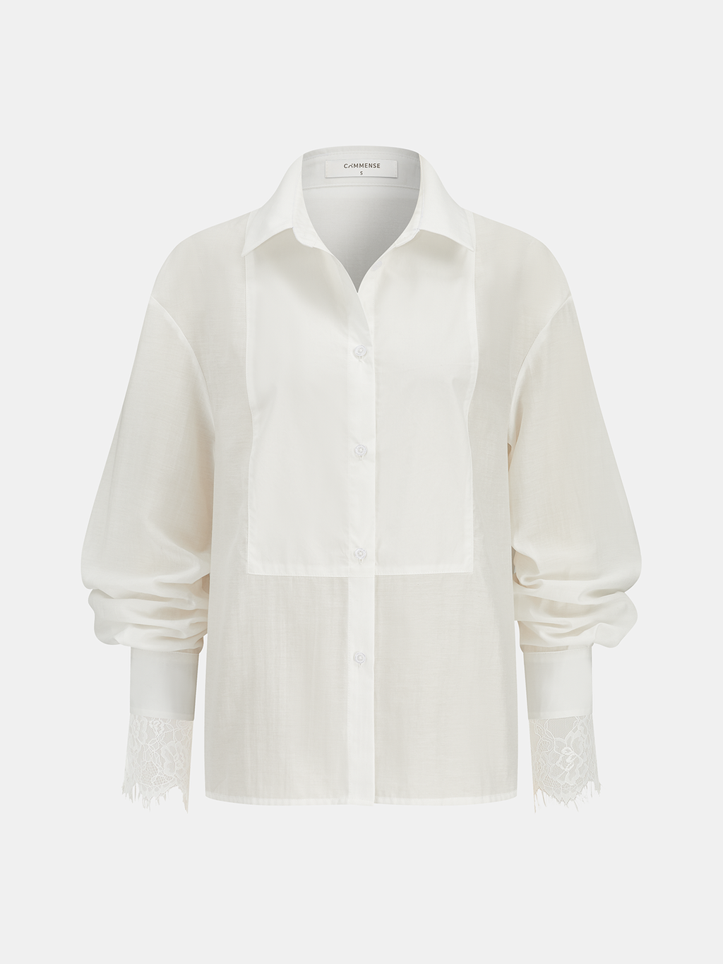 Lace Cuff Loose Button-Down Shirt