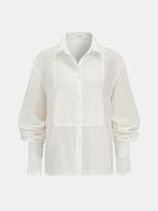 Lace Cuff Loose Button-Down Shirt