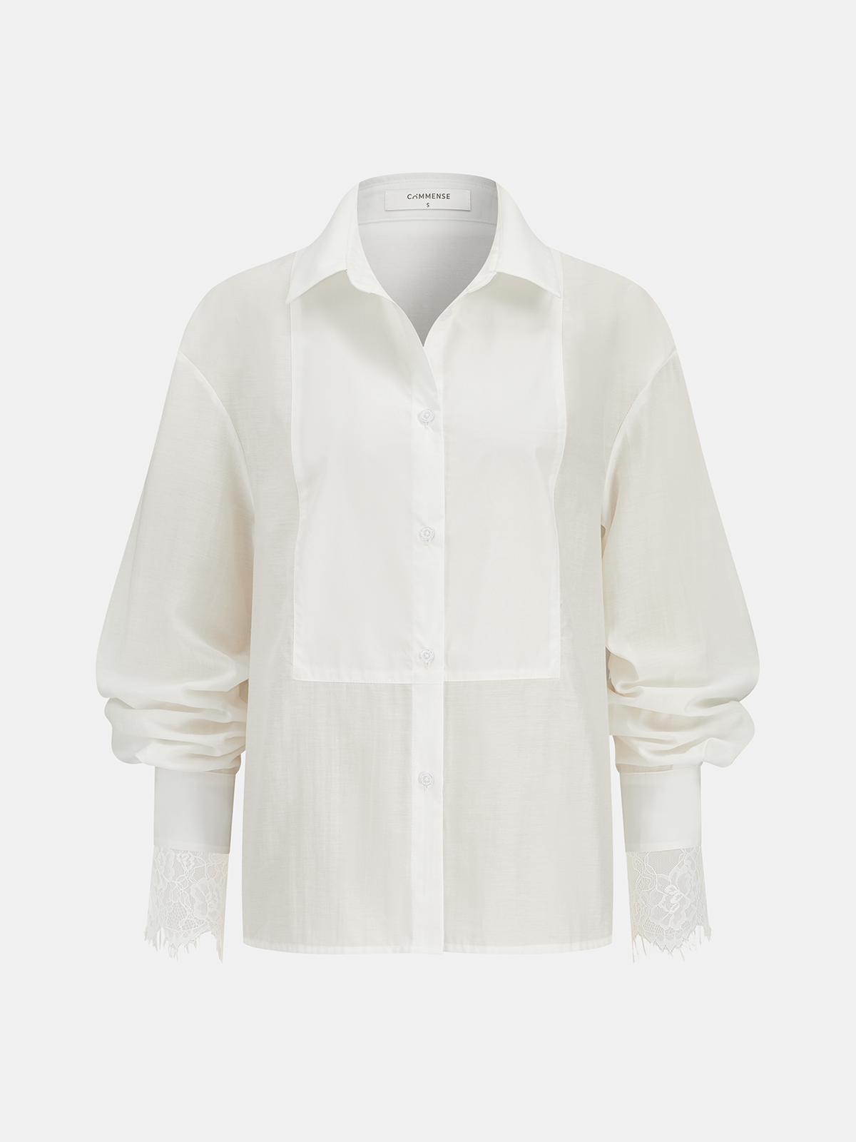 Lace Cuff Loose Button-Down Shirt