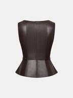Belted Faux Leather Top