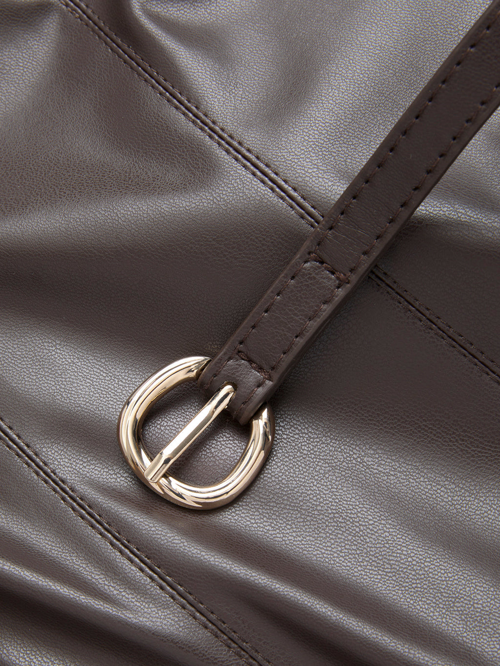 Belted Faux Leather Top