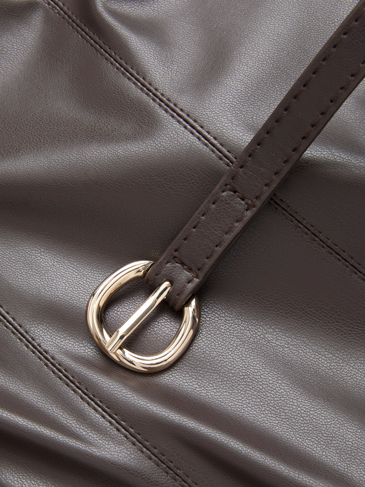 Belted Faux Leather Top