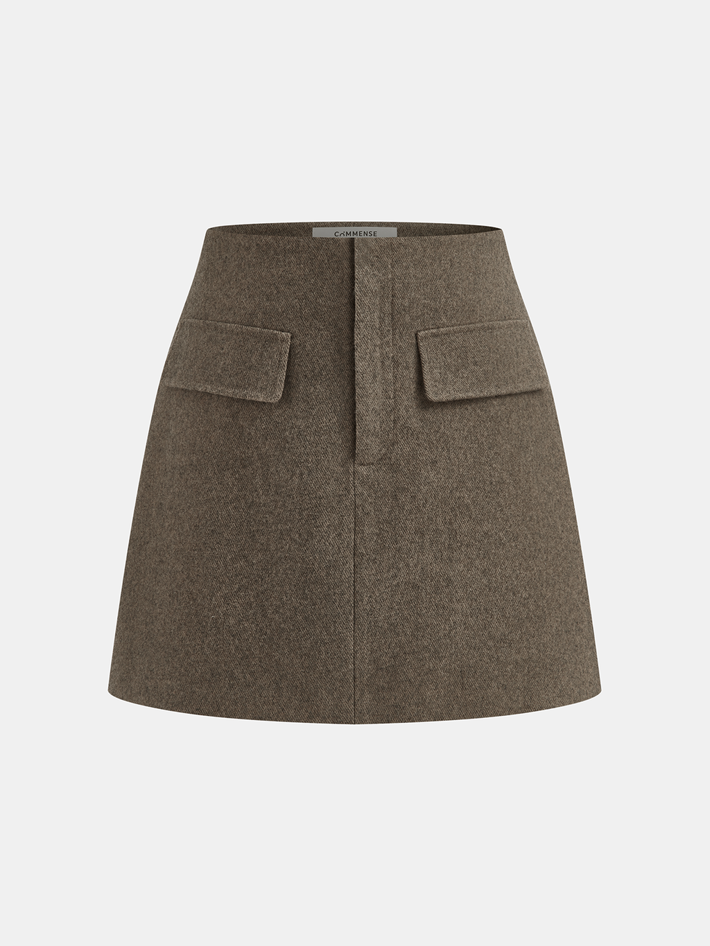 Decorative Pocket Tweed Mini Skirt