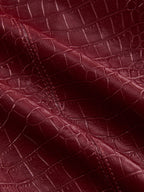 Belted Crocodile-Embossed Blazer