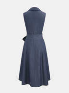 Sleeveless Collared Belted Midi Dress