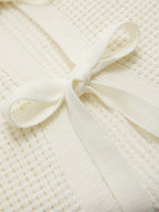 Bow Detail Waffle Knit Sleeveless Top