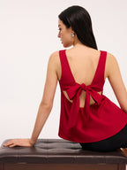 Backless Bow Detail Sleeveless Top
