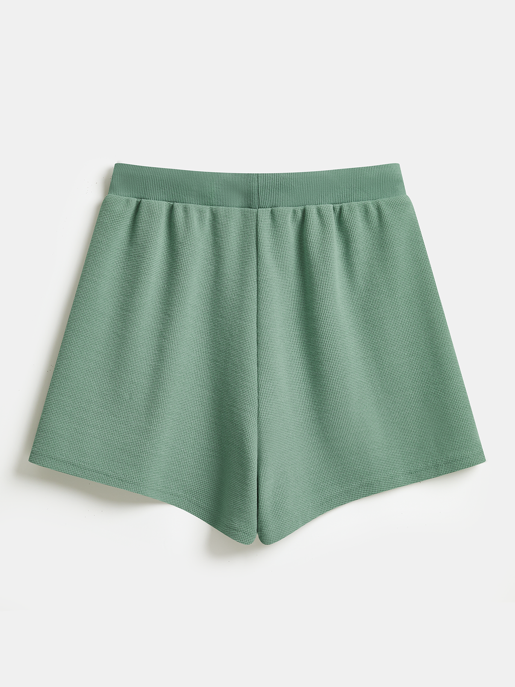 Waffle Knit Sweatshirt & Drawstring Shorts Set
