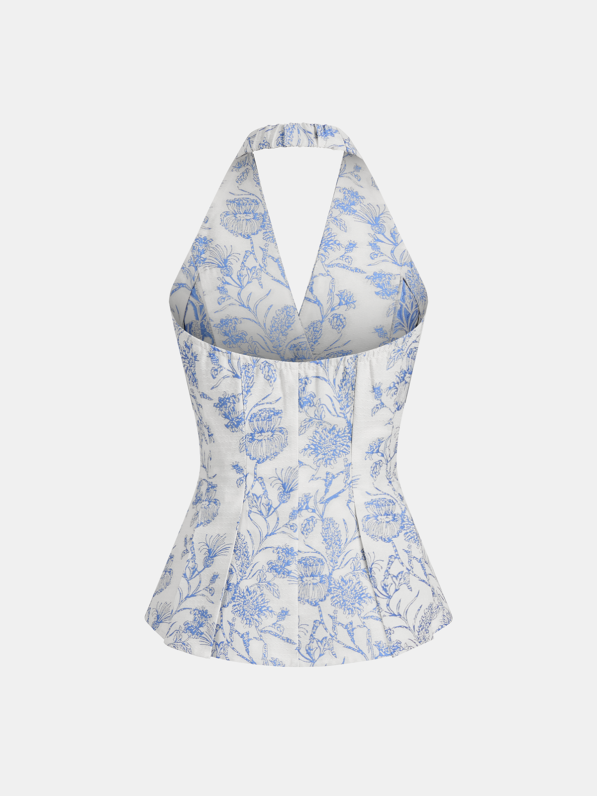 Floral Print Halter Button-Front Vest Top
