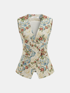 Vintage Floral Tailored Vest