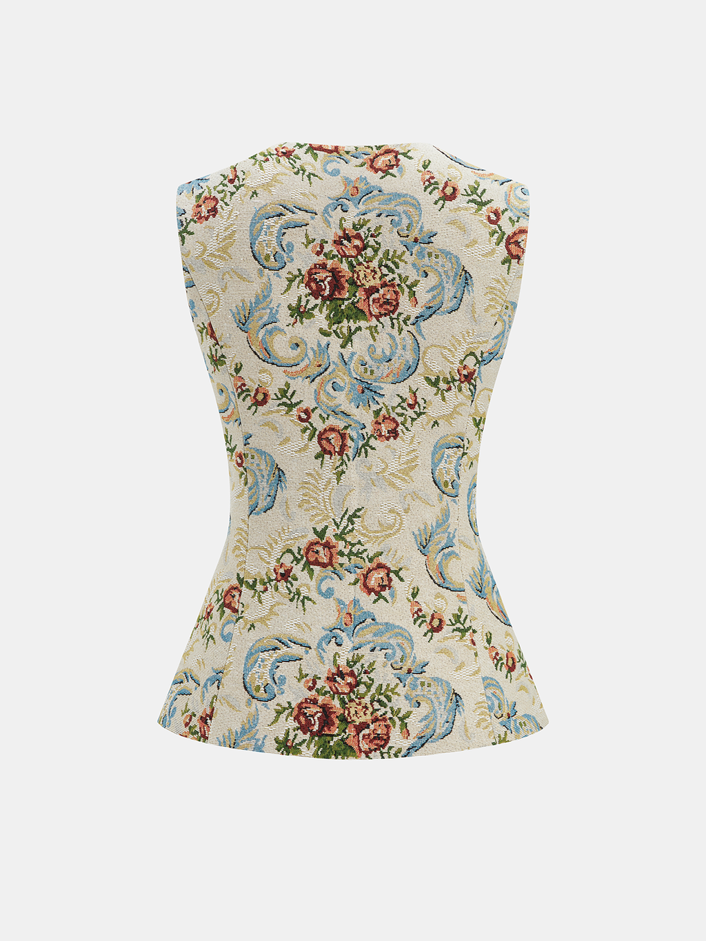 Vintage Floral Tailored Vest