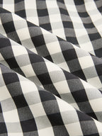 Gingham High-Waisted Pleated Midi Skirt
