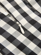 Gingham High-Waisted Pleated Midi Skirt