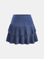 Pleated Tiered Mini Skirt