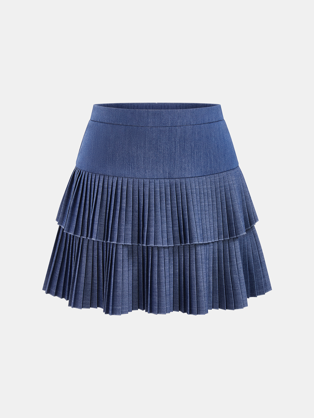 Pleated Tiered Mini Skirt