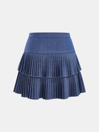 Pleated Tiered Mini Skirt