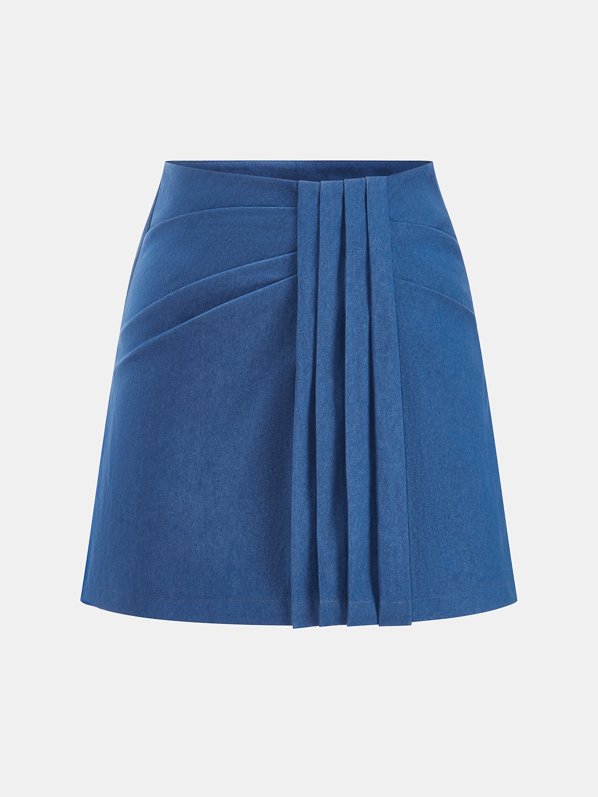 Pleated Asymmetric Mini Skirt