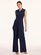 Sleeveless Knit Tunic Top & Pants Set