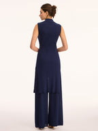 Sleeveless Knit Tunic Top & Pants Set