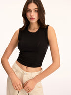 Back Lace-Up Sleeveless Crop Top