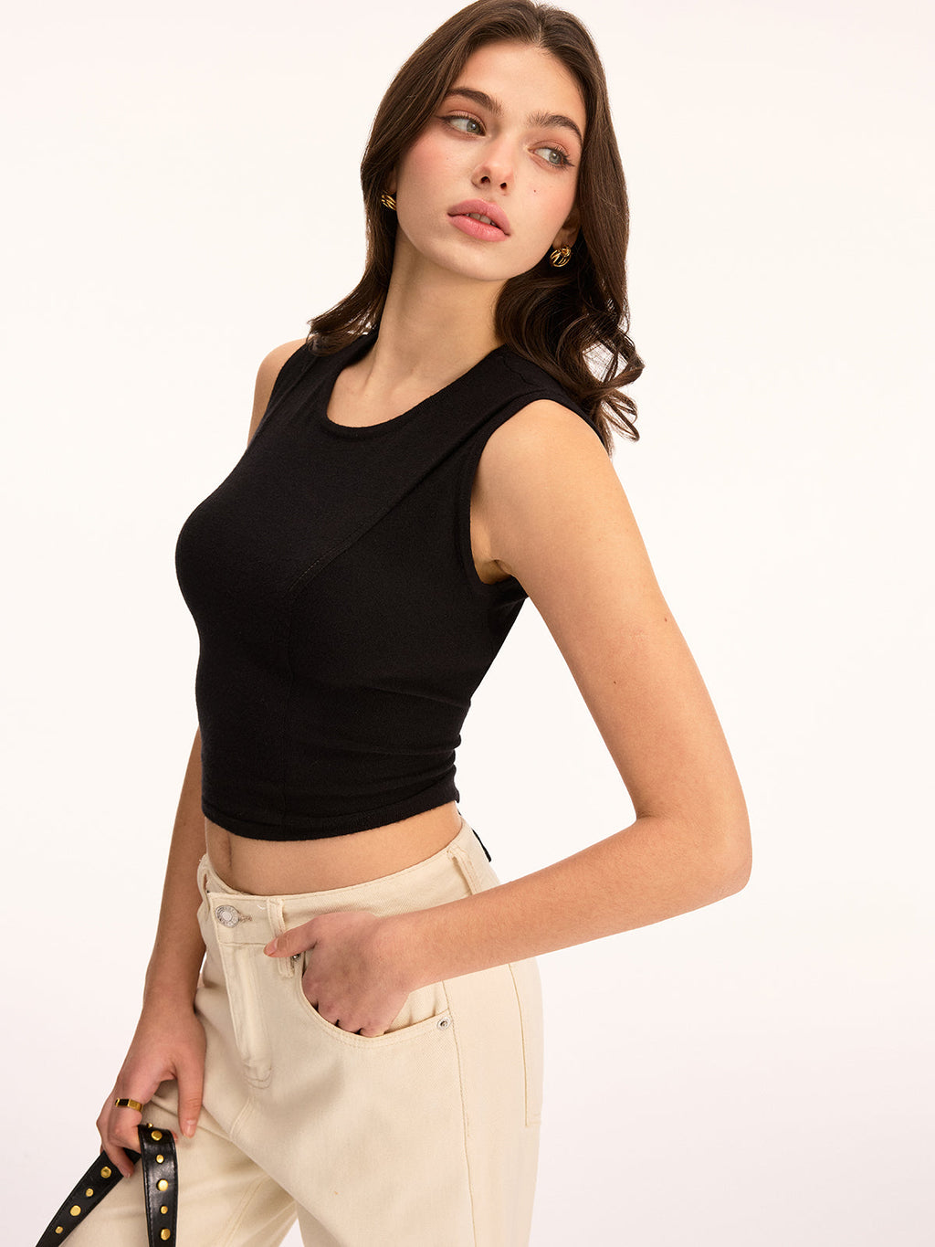 Back Lace-Up Sleeveless Crop Top