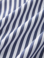 Cotton Blend Striped Tie-Neck Bodysuit