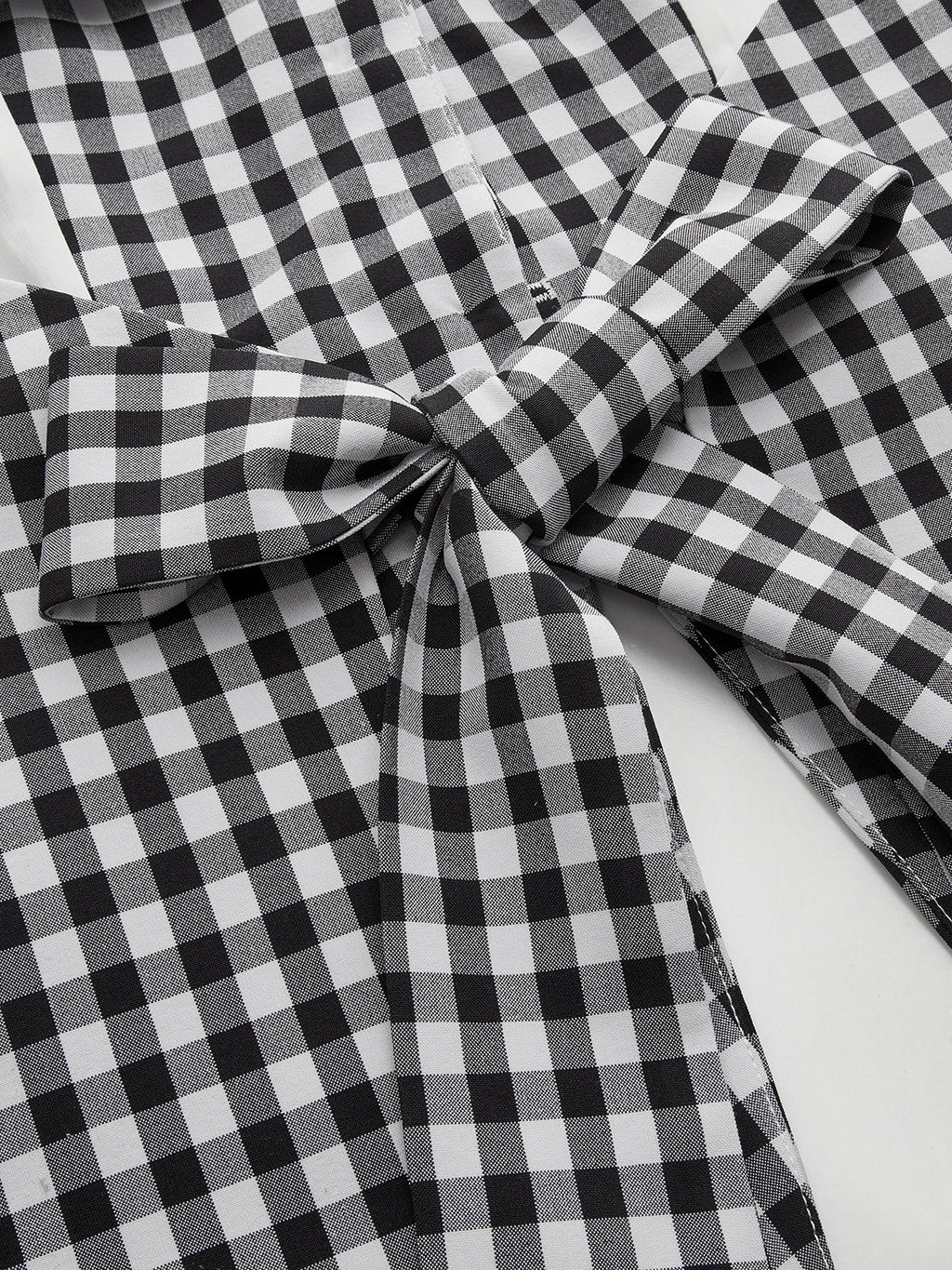 Gingham Bow Backless Sleeveless Top