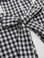 Gingham Bow Backless Sleeveless Top