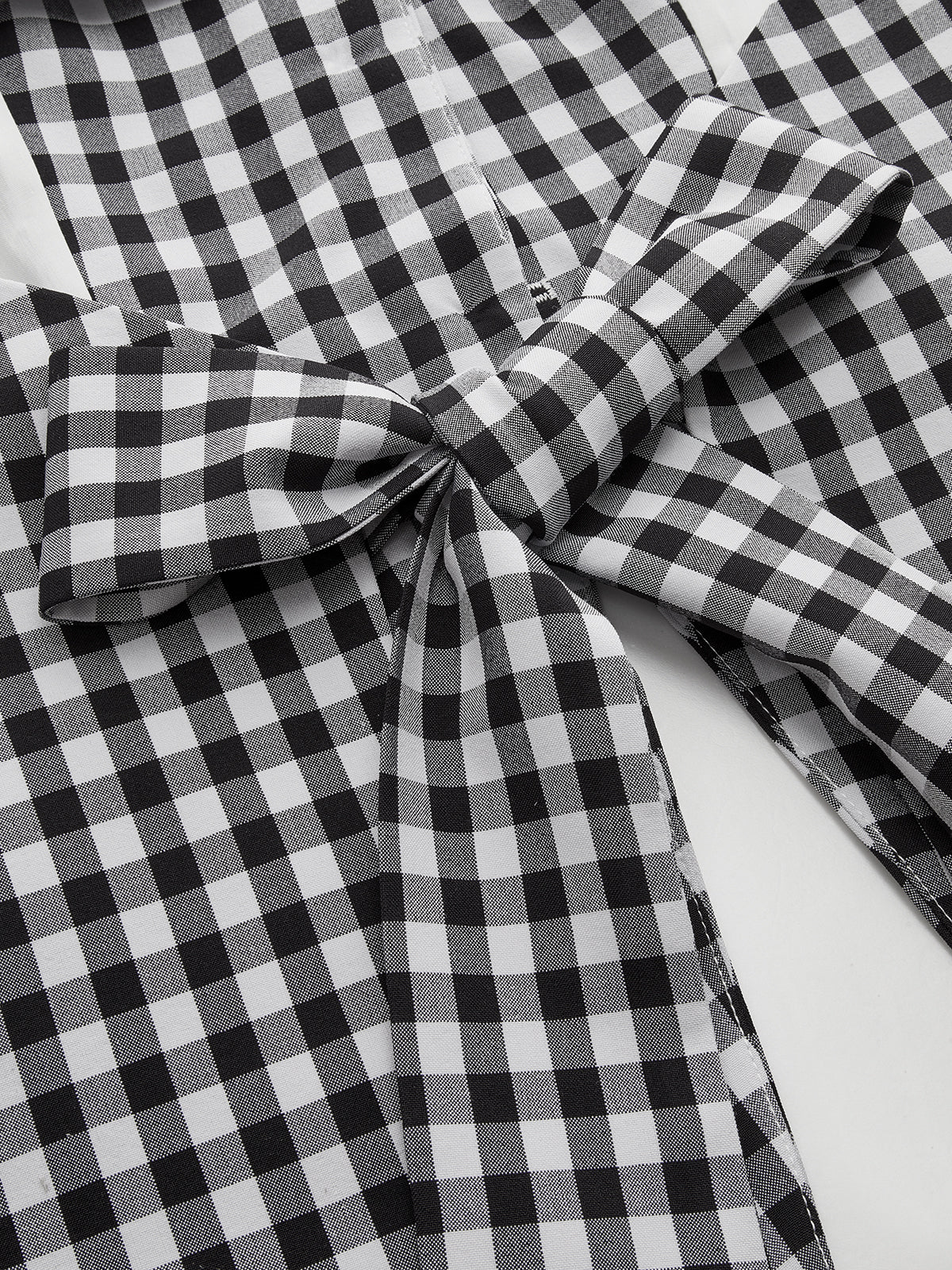 Gingham Bow Backless Sleeveless Top