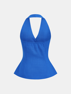 Halter Neck Buttoned Fitted Vest