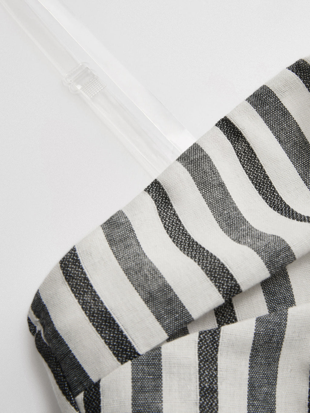Striped Strapless Cotton Linen Ruched Dress