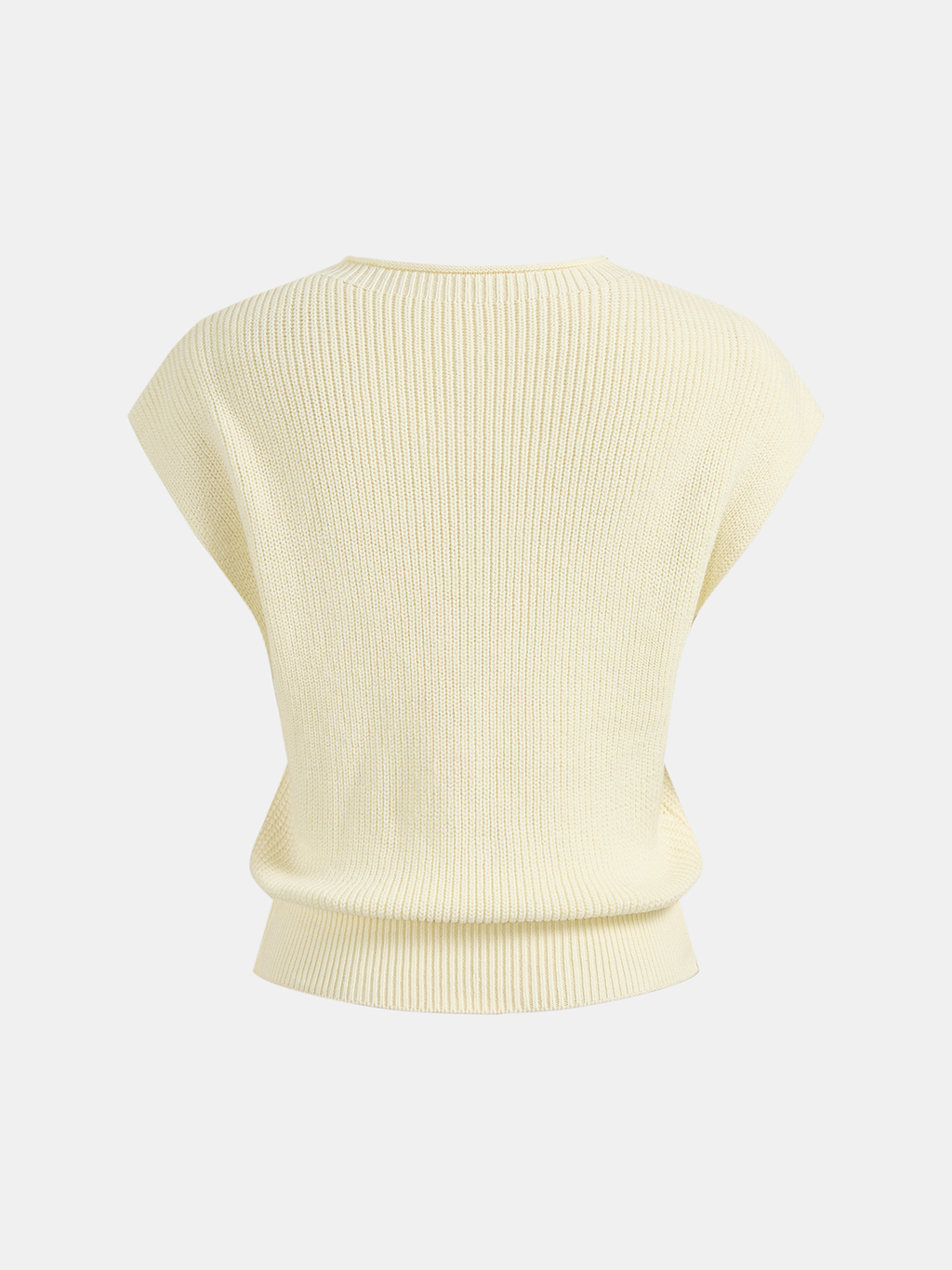3D Floral Applique Ribbed Knit Vest