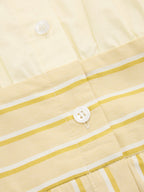 Cotton Striped Tie-Waist Shirt Dress