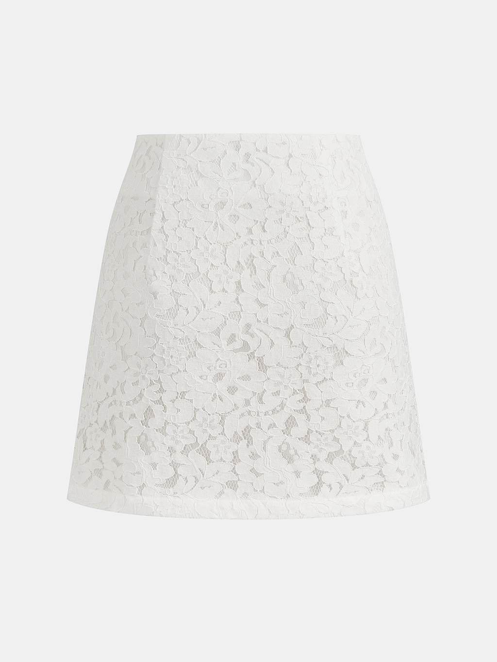 Lace Pearl Asymmetrical Mini Skirt