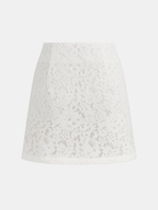 Lace Pearl Asymmetrical Mini Skirt