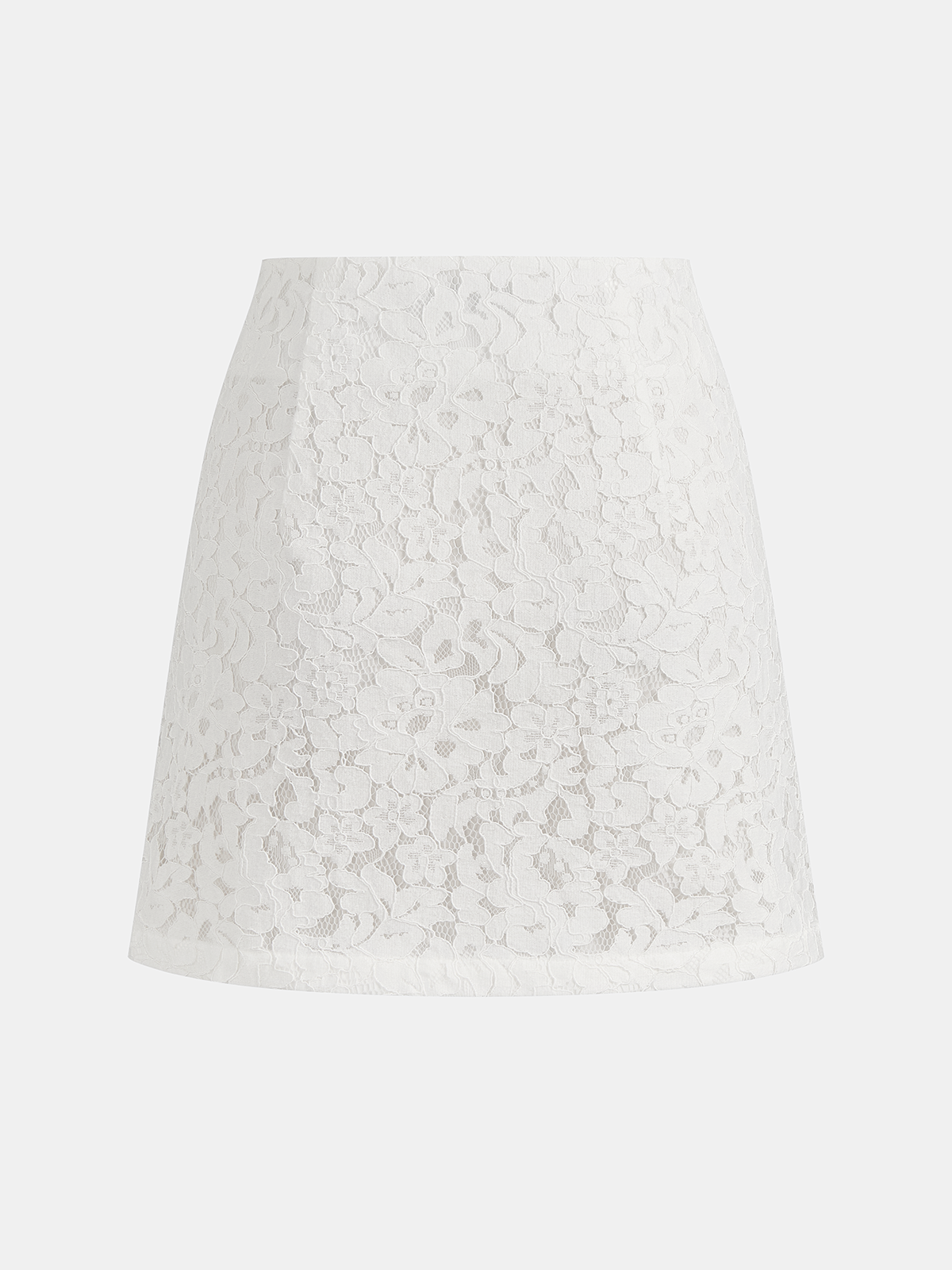 Lace Pearl Asymmetrical Mini Skirt