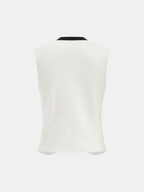 Bow Tie Button Front Knitted Vest