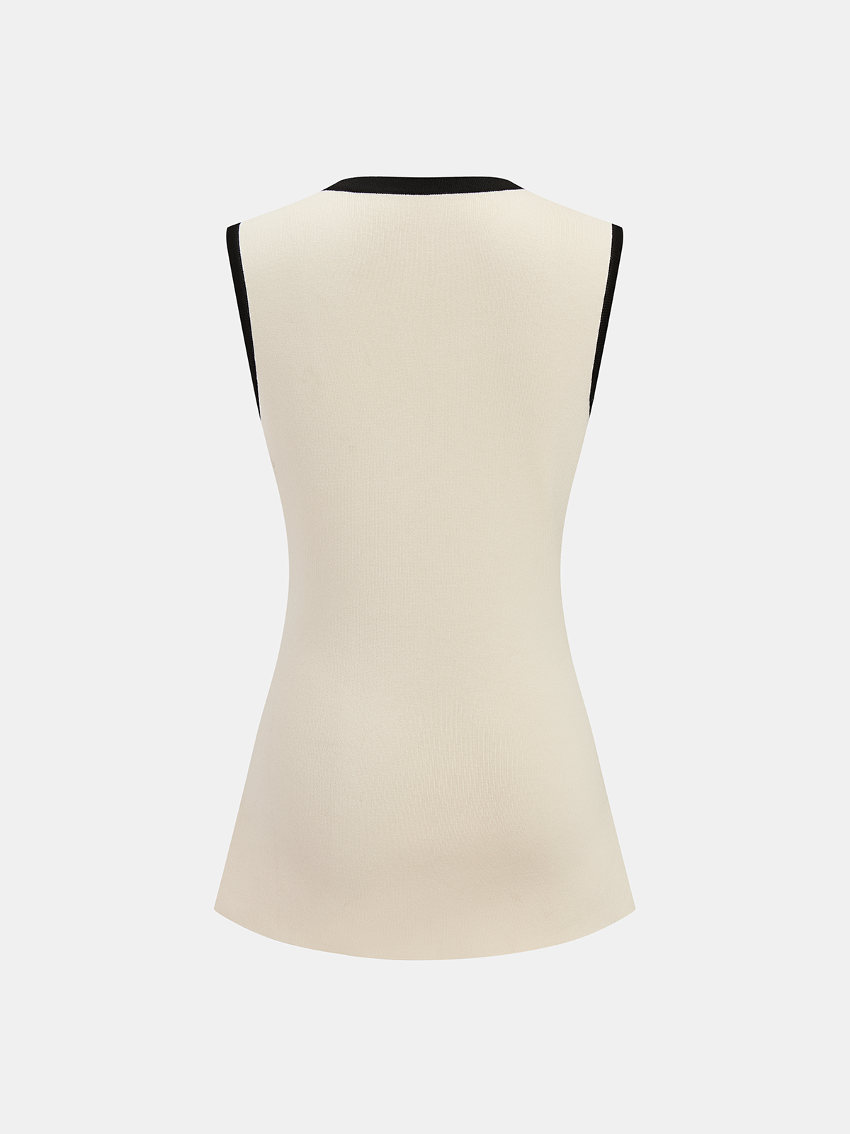 Contrast Trim Horsebit Sleeveless Knit Top