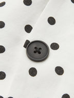 Polka Dot Halter Decorative Button Tie-Back Top