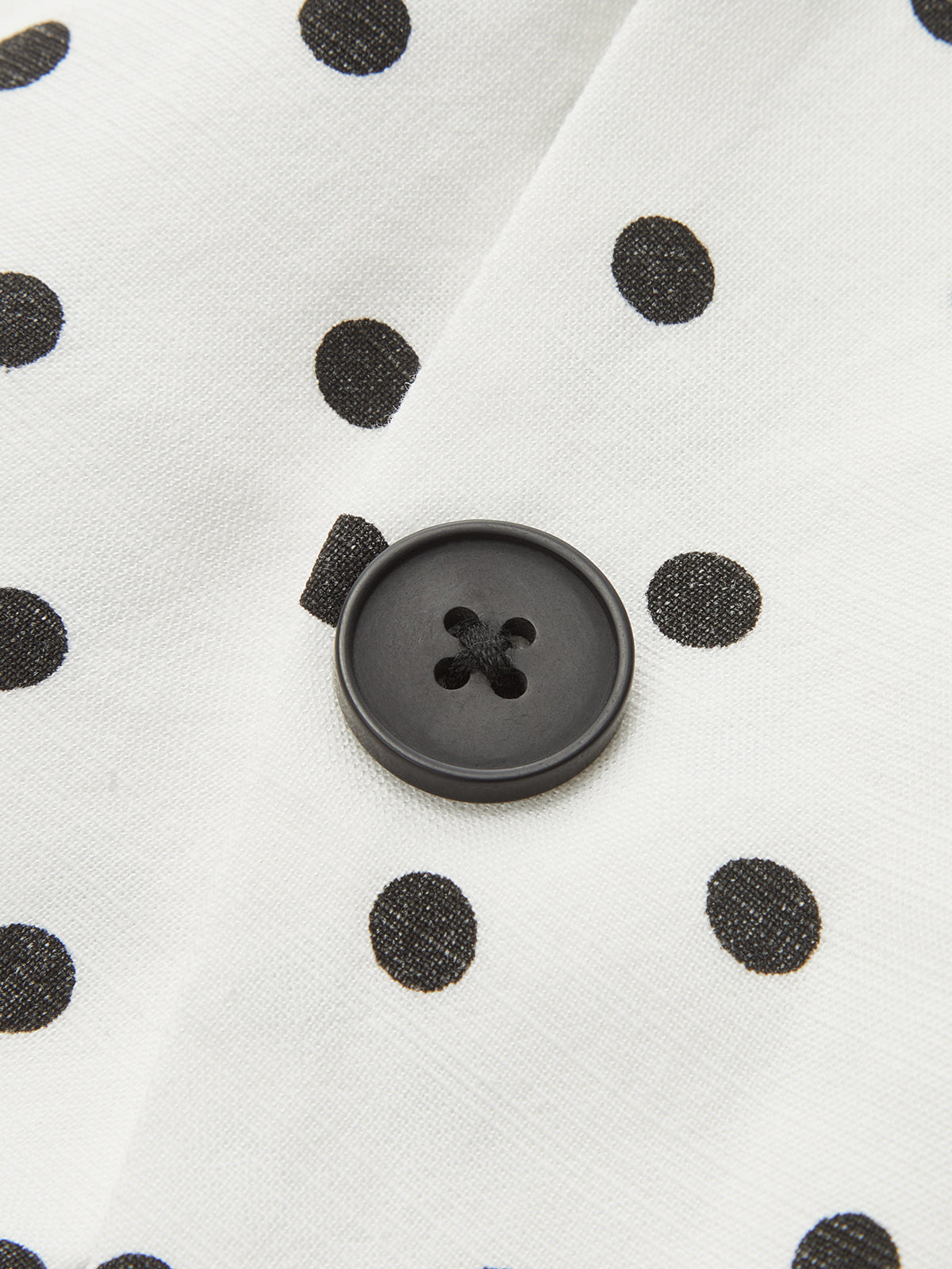 Polka Dot Halter Decorative Button Tie-Back Top