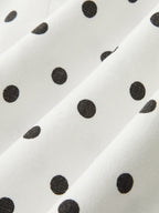 Polka Dot Halter Decorative Button Tie-Back Top
