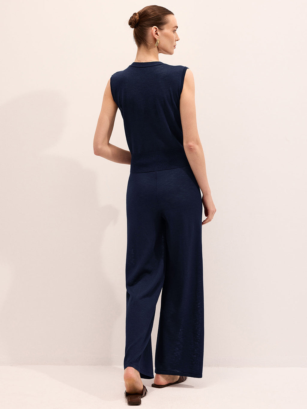 Wrap V-Neck Knit Top & Pants Set