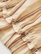 One Shoulder Ruched Striped Maxi Dress