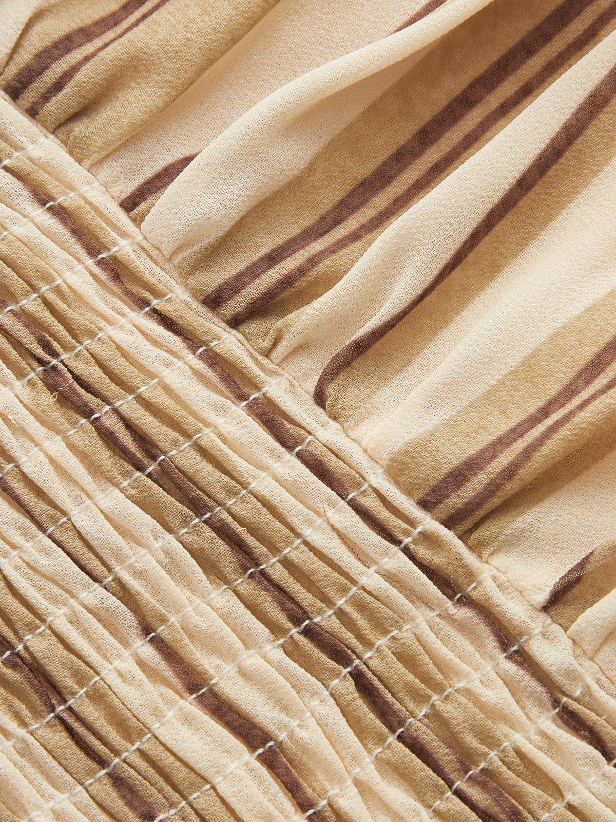 One Shoulder Ruched Striped Maxi Dress