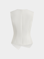 Asymmetric Buckle Waist Sleeveless Vest
